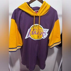 Mitchell & Ness Purple and Yellow Lakers Jersey Hooded XL